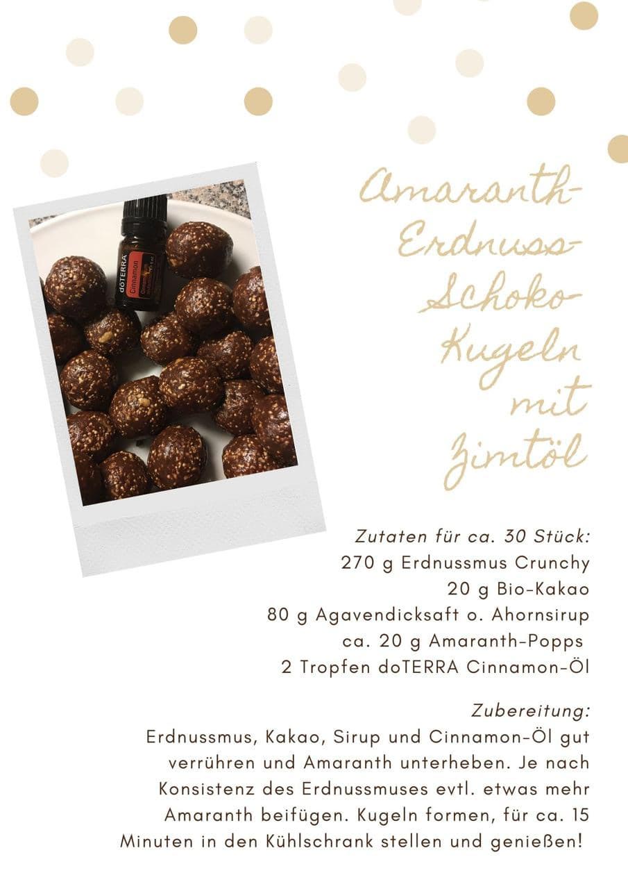Amaranth-Erdnuss-Kugeln mit Zimtöl