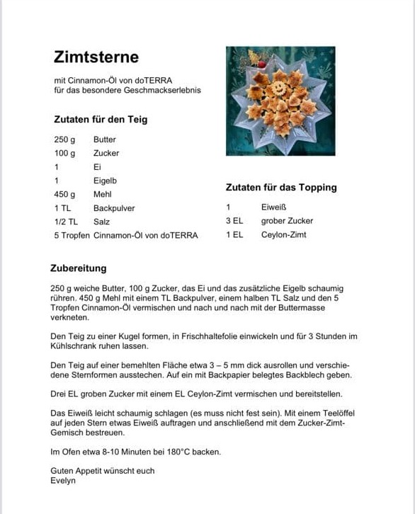 Zimsterne mit Zitronenöl